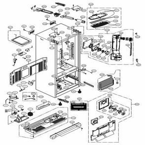 Case Parts Diagram and Parts List for 73065 ANSCSE1 LG Refrigerator