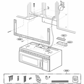 Installation Parts Diagram and Parts List for AMV4204AAW AW1EAMA LG Range