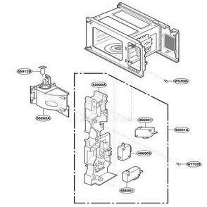 Latch Board Parts Diagram and Parts List for MT4070SKQ CW1EWRP LG Wall Oven