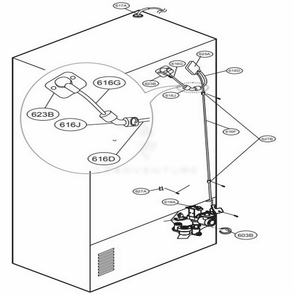 Water Tube Parts Diagram and Parts List for 70333 ASTCSE0 LG Refrigerator