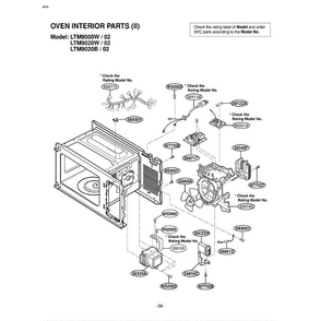Section 5 Diagram and Parts List for LTM9020B AB1ELGA LG Microwave Oven Combo