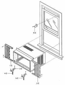 Cabinet Parts Diagram and Parts List for 58071122100  Kenmore Air Conditioner
