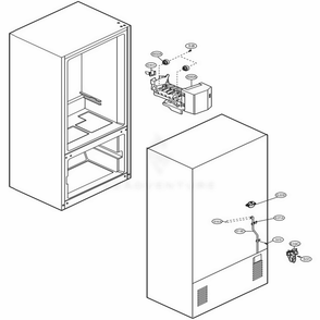 Ice Maker Parts Diagram and Parts List for LFC23760SB AWB2LGA LG Refrigerator