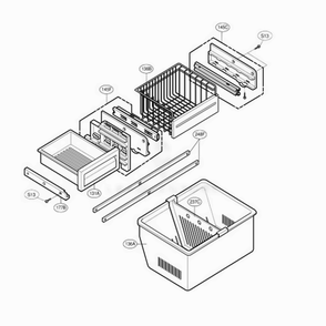 Freezer Parts Diagram and Parts List for 75192 ASWCSER LG Refrigerator