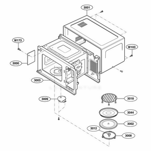 Part Location Diagram of 3112W1F061B LG CASE,FLAT