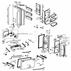 Door Parts Diagram and Parts List for LMXC23796M AMTCNA1 LG Refrigerator