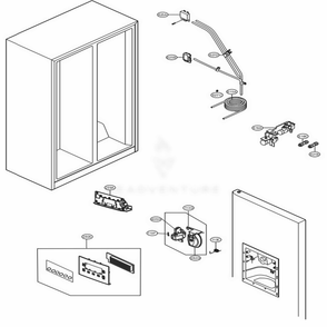 Ice And Water Parts Diagram and Parts List for LSXS22423W ASWCNA0 LG Refrigerator