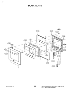 Door Parts Diagram and Parts List for WSEK4719S ASTLSGN LG Wall Oven
