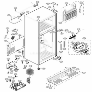 Case Parts Diagram and Parts List for 68039 AWBCSE3 LG Refrigerator