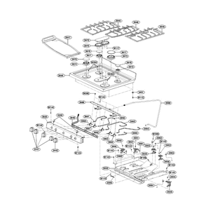 Cooktop Diagram and Parts List for LDG3017ST 00 LG Range
