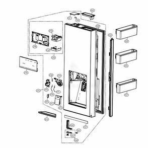Part Location Diagram of ABQ72940037 LG CASE ASSEMBLY,PCB