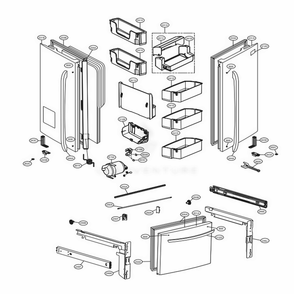 Door Parts Diagram and Parts List for LFX28978SB AWBCNA4 LG Refrigerator