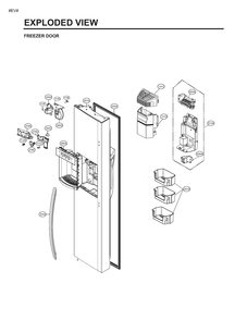 Freezer Door Diagram and Parts List for GM-L267NKBL ASBCSE1 LG Refrigerator