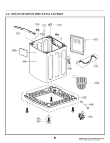 Outer Case Assembly Diagram and Parts List for T1789EFH5T ASSETUS LG Washer