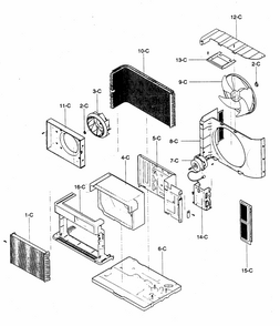 Air Handling/cycle Parts Diagram and Parts List for 58073103200  Kenmore Air Conditioner