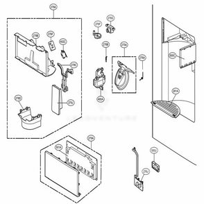Dispenser Parts Diagram and Parts List for 71032 ASWCSE0 LG Refrigerator