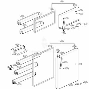 Door Parts Diagram and Parts List for 78039 AWBCSE8 LG Refrigerator