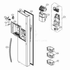 Freezer Door Diagram and Parts List for LSXC22486D ASBCNA3 LG Refrigerator