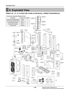 Diagram 1 Diagram and Parts List for ZHBW041GA0 EWGBEUS LG Air Conditioner