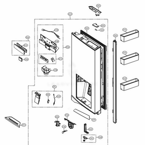 R-Room Door Part 1 Diagram and Parts List for GF5D906SL ASTRGAP LG Refrigerator