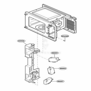 Latch Board Parts Diagram and Parts List for GT4175SPS CS3EWRP LG Wall Oven