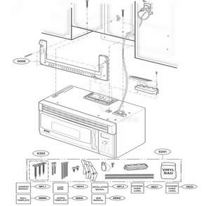 Installation Parts Diagram and Parts List for 63703 AS2EGES LG Range