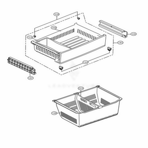 Freezer Parts Diagram and Parts List for LFXS24623B AWBCNA1 LG Refrigerator