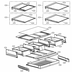 Refrigerator Parts Diagram and Parts List for LFXC24796S ASTCNA1 LG Refrigerator