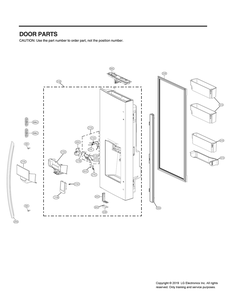 Door Parts 1 Diagram and Parts List for GR-X248MKYM ASBCNA1 LG Refrigerator