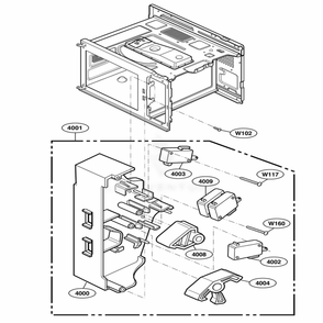 Latch Board Parts Diagram and Parts List for URS511P AGR7AMA LG Range