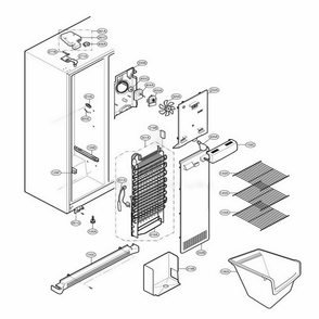 Freezer Compartment Diagram and Parts List for LSC27921TT ATICLGA LG Refrigerator