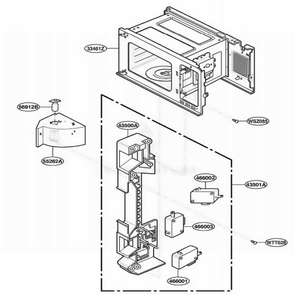 Part Location Diagram of 3461W1A046J LG Cavity assy