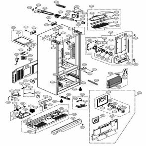 Case Parts Diagram and Parts List for 71069 AWBCSE2 LG Refrigerator