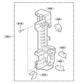 Latch Board Parts Diagram and Parts List for 64684 AB6ESEA LG Range