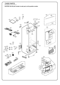 Case Parts Diagram and Parts List for GR-J288NSJM ASTCSE2 LG Refrigerator