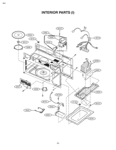 Interior Parts 1 Diagram and Parts List for MVTV1640 CWHEGEU LG Range
