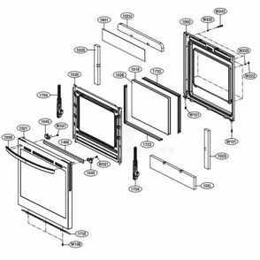 Door Parts Diagram and Parts List for LREL6325F FRSLLGA LG Range