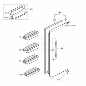 Refrigerator Door Diagram and Parts List for LSC27921TT ATICLGA LG Refrigerator