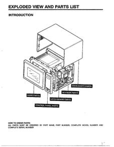 Introduction-microwave Diagram and Parts List for 68-9245  LG Microwave