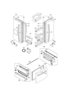 Door Parts Diagram and Parts List for LFX23961ST 02 LG Refrigerator