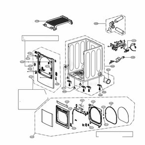 Cabinet And Door Assembly: Gas Type Diagram and Parts List for DLGY1902WE ABWEEUS LG Dryer