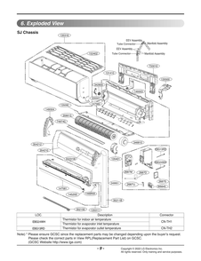 Diagram 1 Diagram and Parts List for ARNU053SJR4 ANCHLUS LG Air Conditioner