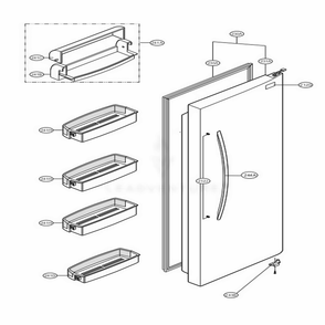 Refrigerator Door Diagram and Parts List for 58829 AWBCSER LG Refrigerator