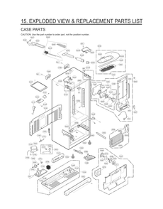 Case Parts Diagram and Parts List for GC-L288NSRP ASTCNA1 LG Refrigerator