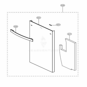 Front Cover Assembly Diagram and Parts List for 14307 ABDESEU LG Dishwasher