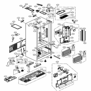Case Parts Diagram and Parts List for LFXS30766D ASBCNA0 LG Refrigerator