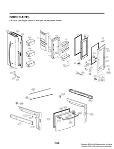 Door Parts Diagram and Parts List for GR-Q238NSNM ASTCNA0 LG Refrigerator