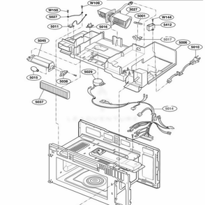 Interior Parts 1 Diagram and Parts List for MMV5207AAQ ABSEMTG LG Range