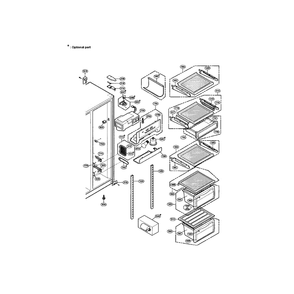 Refrigerator Compartment Diagram and Parts List for LRSPC2041T  LG Refrigerator
