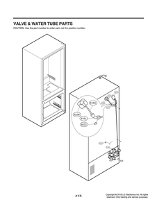 Valve And Water Tube Parts Diagram and Parts List for GR-X248LSJM ASTCNA1 LG Refrigerator